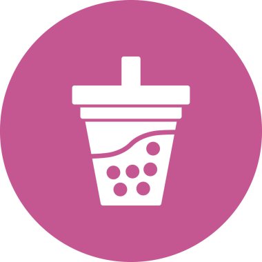 kabarcık çay simgesi, vektör illüstrasyonu