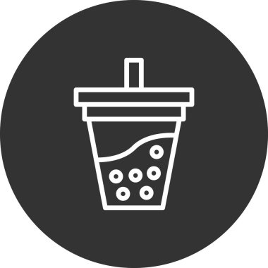 kabarcık çay simgesi, vektör illüstrasyonu