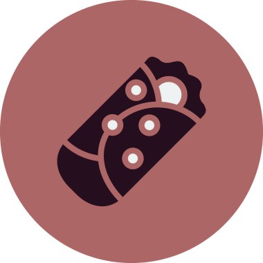 Burrito simgesi, vektör illüstrasyonu