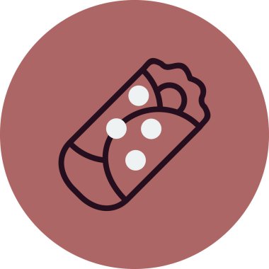 Burrito simgesi, vektör illüstrasyonu