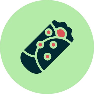 Burrito simgesi, vektör illüstrasyonu