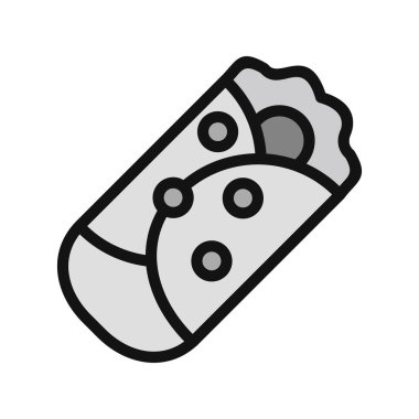 Burrito simgesi, vektör illüstrasyonu