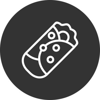 Burrito simgesi, vektör illüstrasyonu