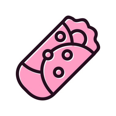 Burrito simgesi, vektör illüstrasyonu