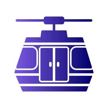 Kablo araba simgesi, vektör illüstrasyonu