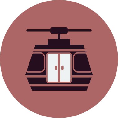 Kablo araba simgesi, vektör illüstrasyonu