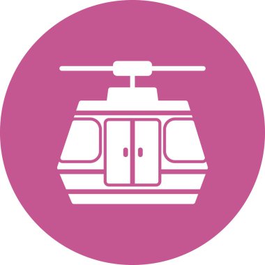 Kablo araba simgesi, vektör illüstrasyonu