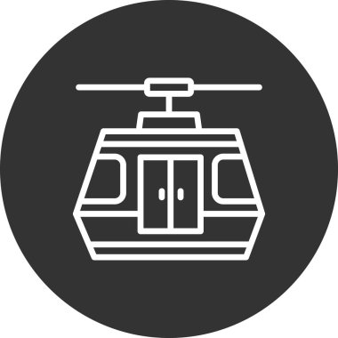 Kablo araba simgesi, vektör illüstrasyonu