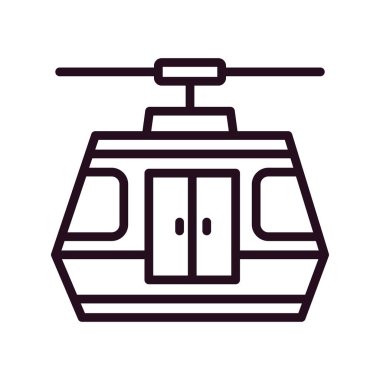 Kablo araba simgesi, vektör illüstrasyonu