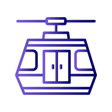 Kablo araba simgesi, vektör illüstrasyonu