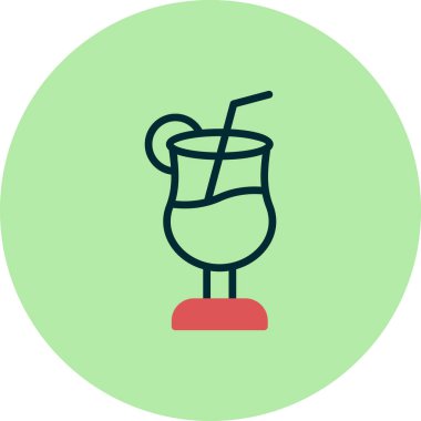 Kokteyl simgesi, vektör illüstrasyonu