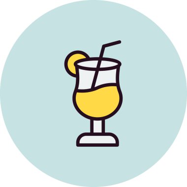 Kokteyl simgesi, vektör illüstrasyonu