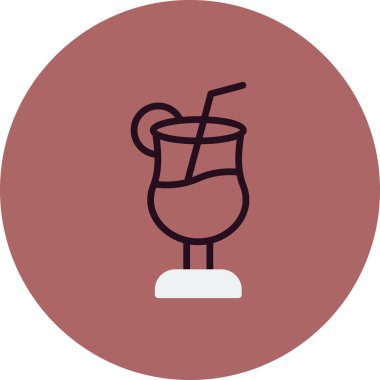 Kokteyl simgesi, vektör illüstrasyonu