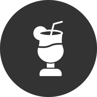 Kokteyl simgesi, vektör illüstrasyonu