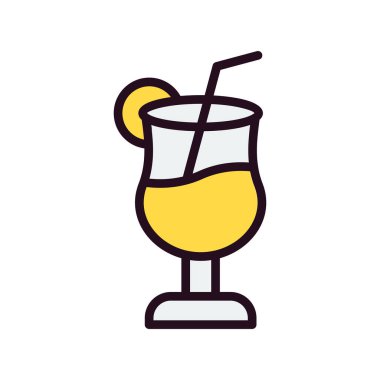 Kokteyl simgesi, vektör illüstrasyonu