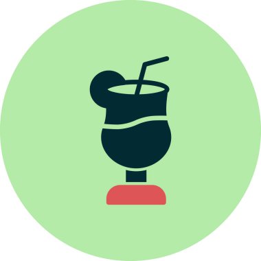 Kokteyl simgesi, vektör illüstrasyonu