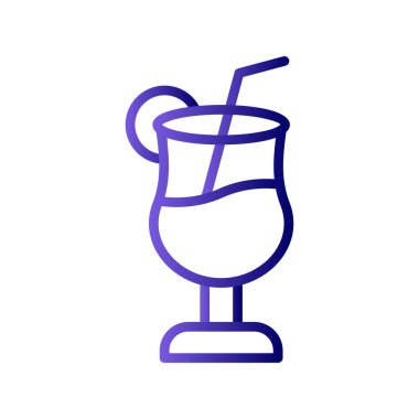 Kokteyl simgesi, vektör illüstrasyonu