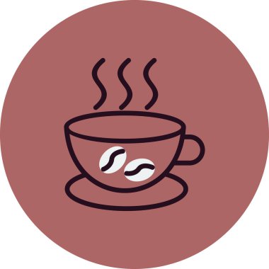 kahve fincanı simgesi, vektör illüstrasyonu  