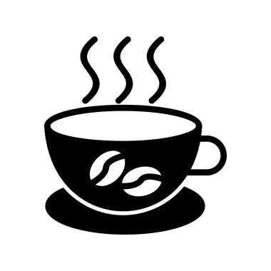 kahve fincanı simgesi, vektör illüstrasyonu  