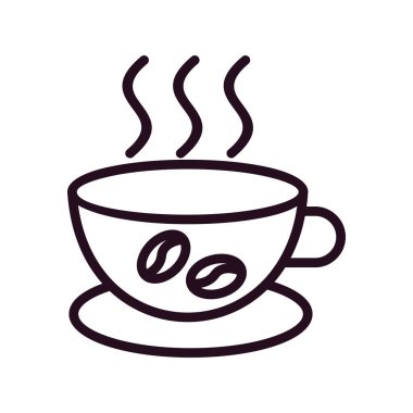 kahve fincanı simgesi, vektör illüstrasyonu  