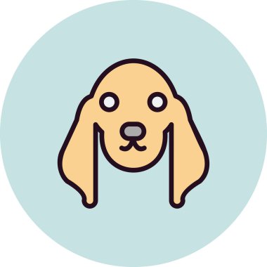 Köpeğin vektör düz çizgi simgesi