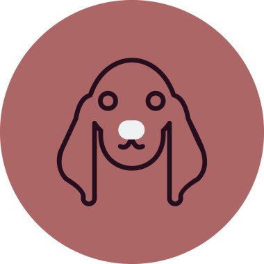 Köpeğin vektör düz çizgi simgesi