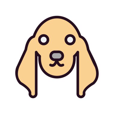 Köpeğin vektör düz çizgi simgesi