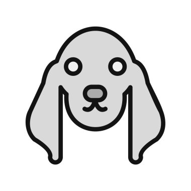 Köpeğin vektör düz çizgi simgesi