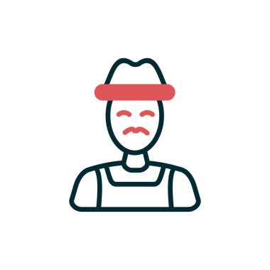 Çiftçi simgesi, vektör illüstrasyonu