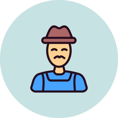 Çiftçi simgesi, vektör illüstrasyonu