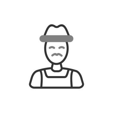 Çiftçi simgesi, vektör illüstrasyonu