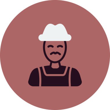 Çiftçi simgesi, vektör illüstrasyonu