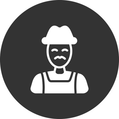 Çiftçi simgesi, vektör illüstrasyonu