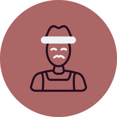 Çiftçi simgesi, vektör illüstrasyonu