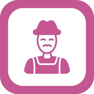 Çiftçi simgesi, vektör illüstrasyonu