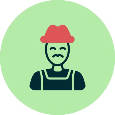 Çiftçi simgesi, vektör illüstrasyonu