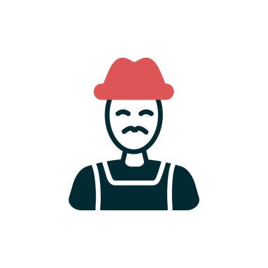 Çiftçi simgesi, vektör illüstrasyonu