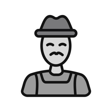 Çiftçi simgesi, vektör illüstrasyonu