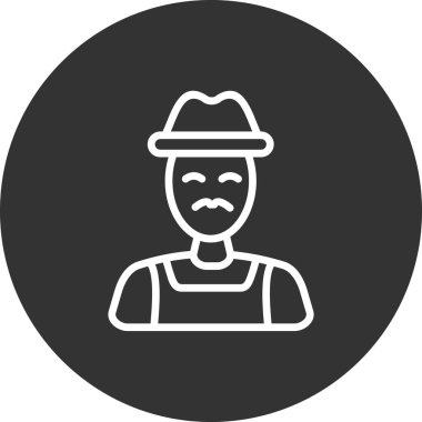 Çiftçi simgesi, vektör illüstrasyonu