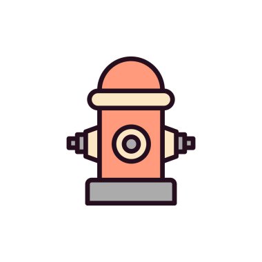 Yangın musluğu ikon vektörü. İnce çizgi işareti. izole edilmiş sınır sembolü çizimi