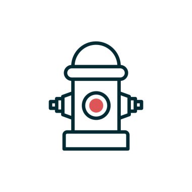 Yangın musluğu ikon vektörü. İnce çizgi işareti. izole edilmiş sınır sembolü çizimi