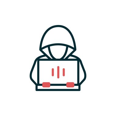 Hacker, simge vektör illüstrasyonu