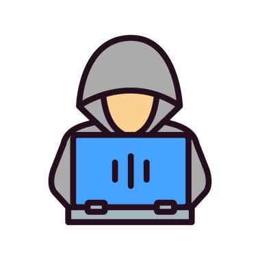 Hacker, simge vektör illüstrasyonu