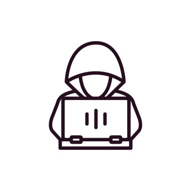 Hacker, simge vektör illüstrasyonu