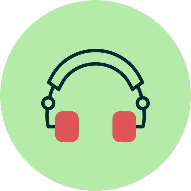 kulaklık simgesi, vektör illüstrasyonu