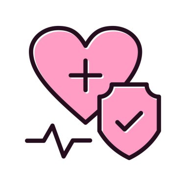 Sağlık sigortası simgesi, vektör illüstrasyonu