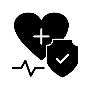 Sağlık sigortası simgesi, vektör illüstrasyonu