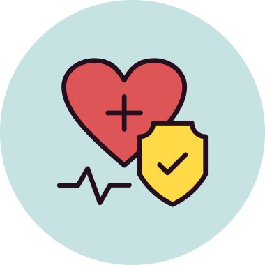 Sağlık sigortası simgesi, vektör illüstrasyonu