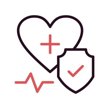 Sağlık sigortası simgesi, vektör illüstrasyonu