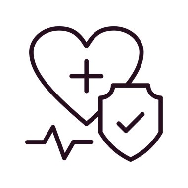 Sağlık sigortası simgesi, vektör illüstrasyonu